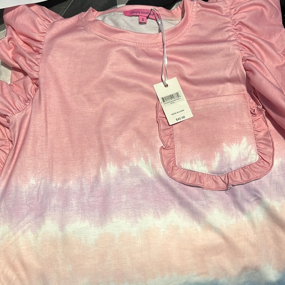 Simply Southern | Tops | Simply Southern Ruffle Sleeved Pink Tie Dye ...